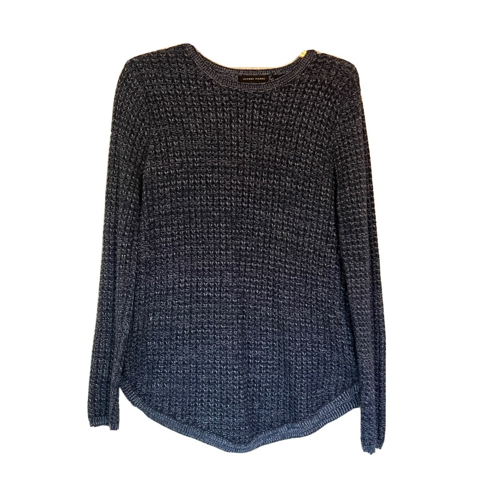 womens pullover sweater size small Knit Blue‎ round hem long sleeve 100% cotton